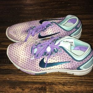 blue and purple nike free shoes